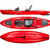 2024 Big Rig FD Red, Top, Side & Bottom Views. Solid Red Color Kayak