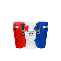 RED white and blue orion core series cooler